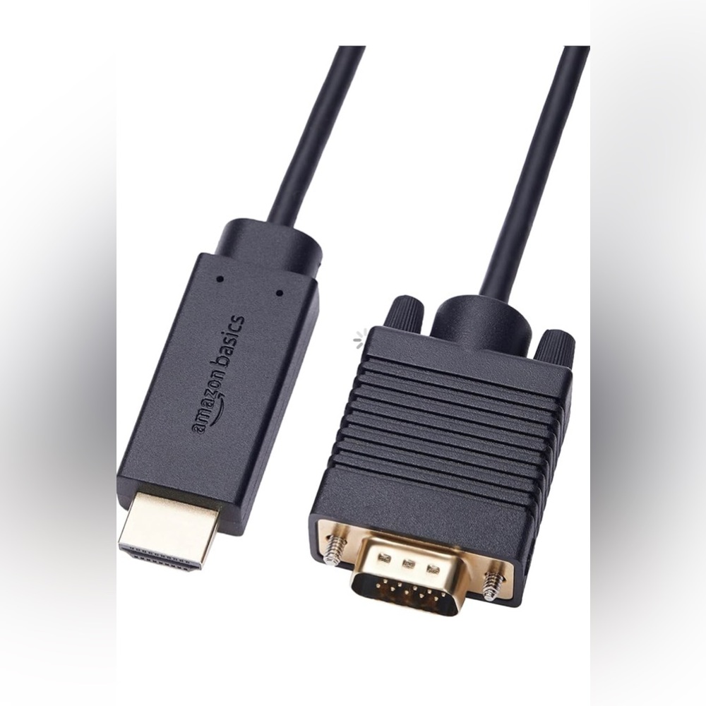 Amazon Basics Uni-Directional HDMI to VGA Cable, Gold-Plated, 6 Feet, Black